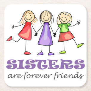 Dessous De Verre Carré Les soeurs sont Forever
