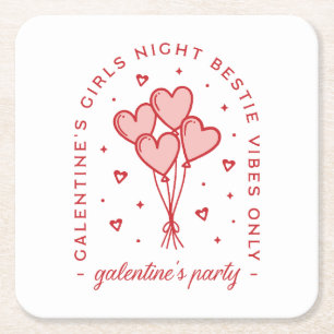 Dessous De Verre Carré Les valentines de la fête de la Saint-Galentin don