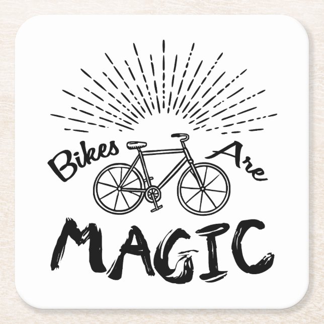 Dessous De Verre Carré Les vélos sont magiques (Devant)