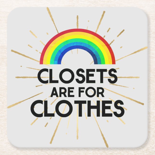 Dessous De Verre Carré Les Vêtements Sont Pour Gay pride (Devant)