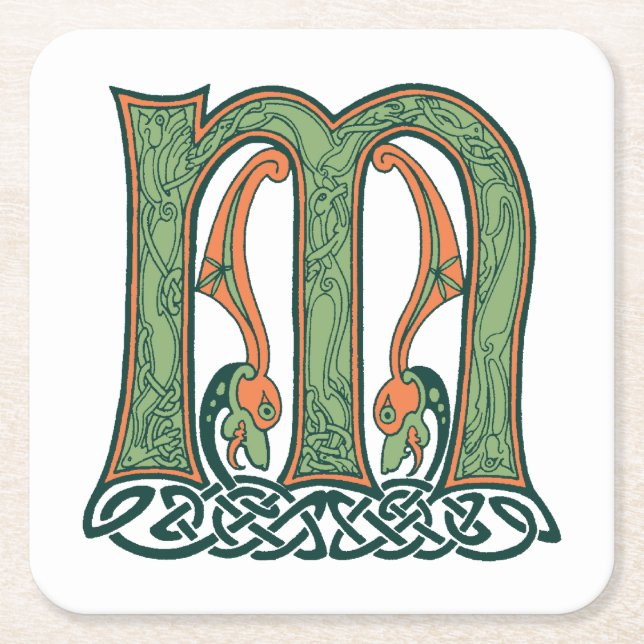 Dessous De Verre Carré LETTRE Céleste M, Design irlandais (Devant)
