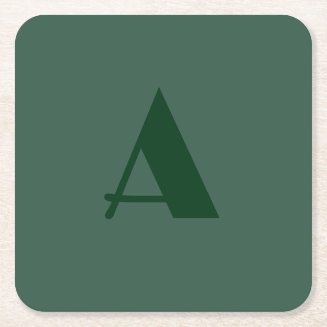 Dessous De Verre Carré LETTRE INITIALE MONOGRAPHIQUE Personnalisée Vert c (Devant)