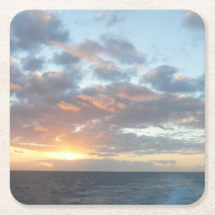 Dessous De Verre Carré Lever du soleil sur Sea I Pastel Seascape