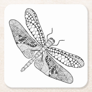 Dessous De Verre Carré Libellule Zendoodle