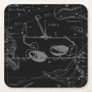 Dessous De Verre Carré Libra Constellation Hevelius vers 1690