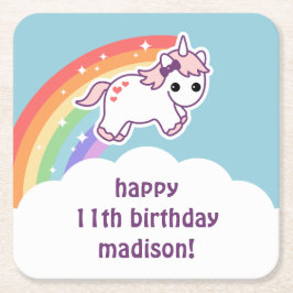 Dessous De Verre Carré Licorne mignonne de bébé