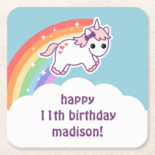Dessous De Verre Carré Licorne mignonne de bébé