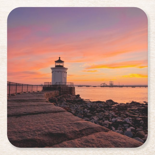 Dessous De Verre Carré Lighthouses | Sud Portland, Maine (Devant)