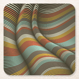 Dessous De Verre Carré Lignes Flex Décoratives Courbées Inhabituelles