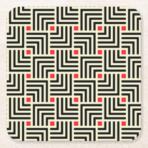 Dessous De Verre Carré Lignes géométriques motif