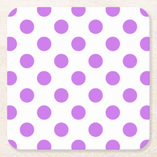Dessous De Verre Carré Lilac et pois blancs