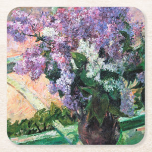 Dessous De Verre Carré Lilacs dans une fenêtre, Mary Cassatt