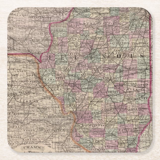 Dessous De Verre Carré L'Illinois 10 (Devant)