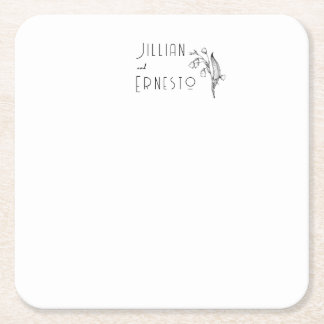 Dessous De Verre Carré Lily de Valley || Personnalisation blanche
