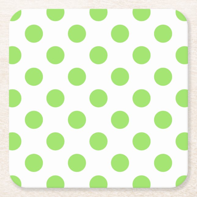 Dessous De Verre Carré Lime et pois blancs (Devant)