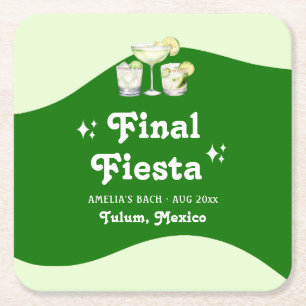 Dessous De Verre Carré Lime Green Citrus Final Fiesta Bachelorte