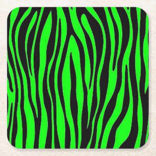 Dessous De Verre Carré Lime Green Zebra