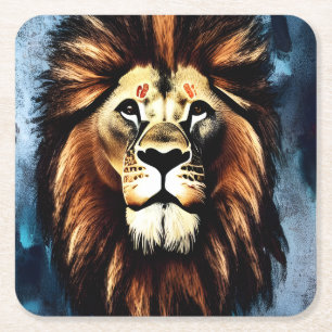 Dessous De Verre Carré Lion d'Afrique sauvage d'Artsy