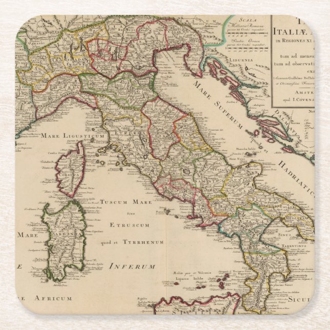 Dessous De Verre Carré L'Italie 16 (Devant)