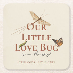 Dessous De Verre Carré Little Love Baby shower Bug