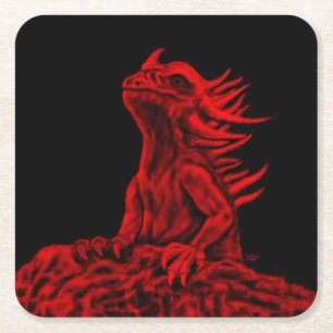 Dessous De Verre Carré Little red Dragon