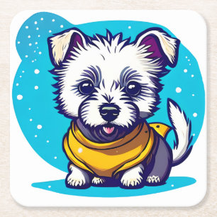 Dessous De Verre Carré Little Westie