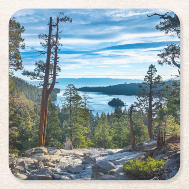 Dessous De Verre Carré Littoral | Emerald Bay, Lake Tahoe, Californie (Devant)