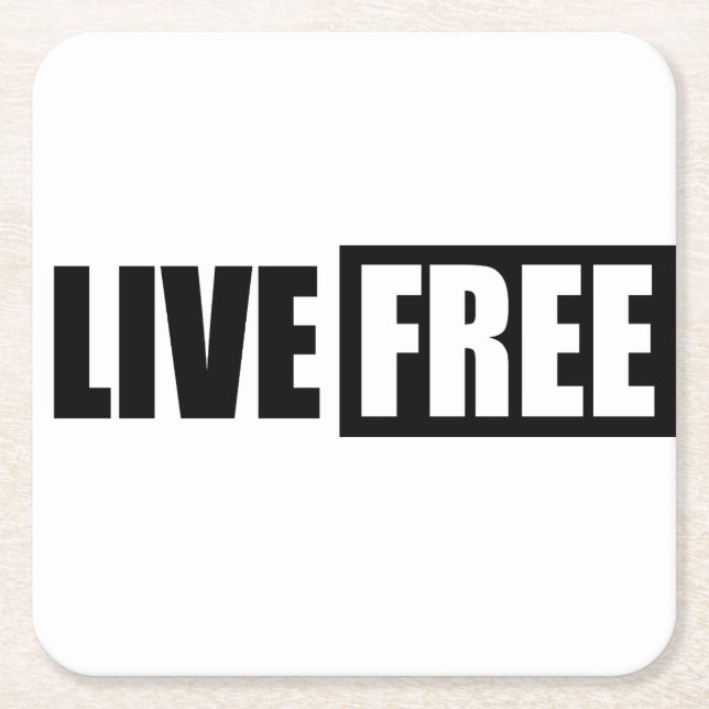 DESSOUS DE VERRE CARRÉ LIVE FREE (Devant)
