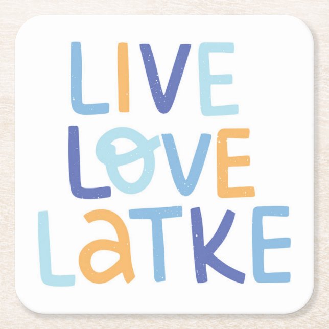 Dessous De Verre Carré Live Love Latke Hanoukka Design (Devant)