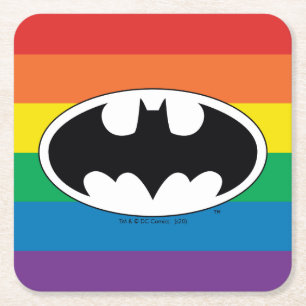 Dessous De Verre Carré Logo Arc-en-ciel Batman