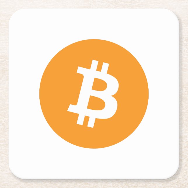 Dessous De Verre Carré Logo Bitcoin Cryptomonnaie (Devant)
