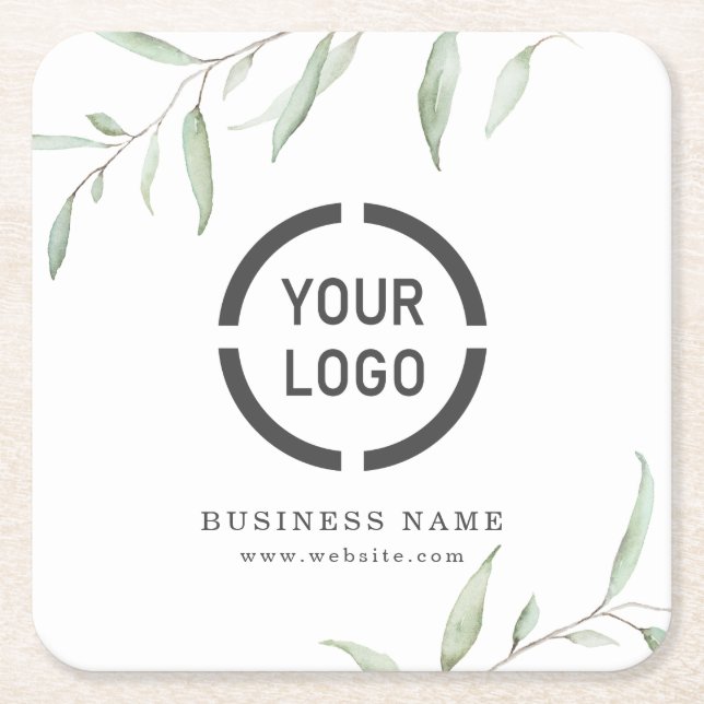 Dessous De Verre Carré Logo d'entreprise minimal rustique (Devant)