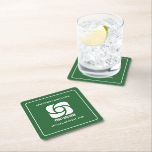 Dessous De Verre Carré Logo d'entreprise personnalisé pour fête d'entrepr