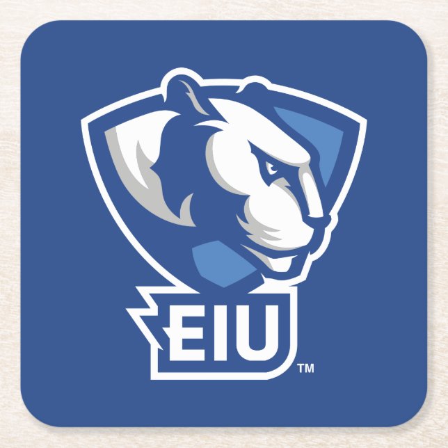 Dessous De Verre Carré Logo Eastern Illinois University Panthers (Devant)
