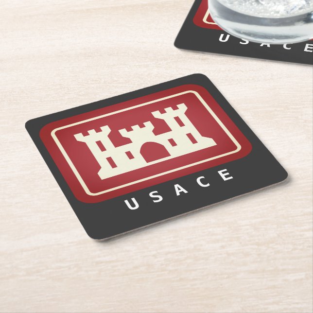 Dessous De Verre Carré Logo et texte USACE (Incliné)