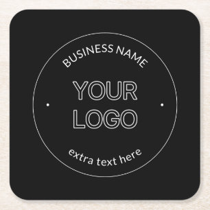 Dessous De Verre Carré Logo modifiable Remplacement et nom de l'entrepris
