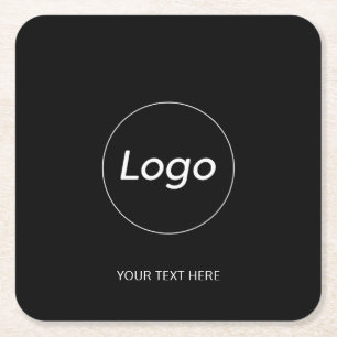 Dessous De Verre Carré Logo noir simple