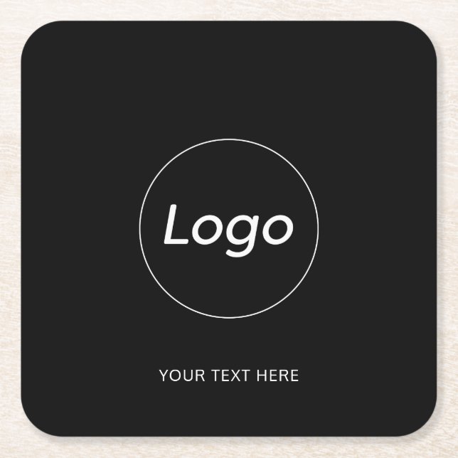 Dessous De Verre Carré Logo noir simple (Devant)