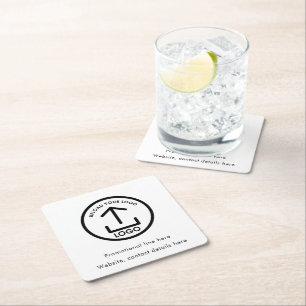 Dessous De Verre Carré Logo professionnel personnalisé Texte promotionnel