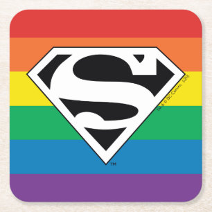 Dessous De Verre Carré Logo Rainbow Superman