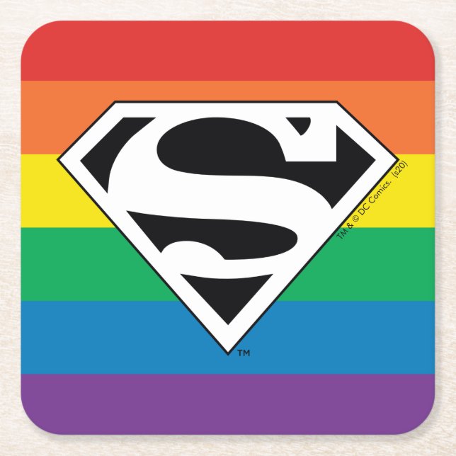 Dessous De Verre Carré Logo Rainbow Superman (Devant)