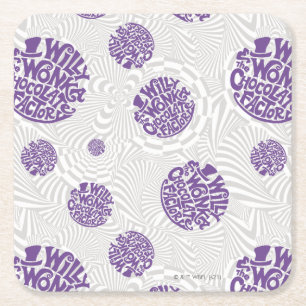 Dessous De Verre Carré Logo Willy Wonka Psychedelic Graphisme