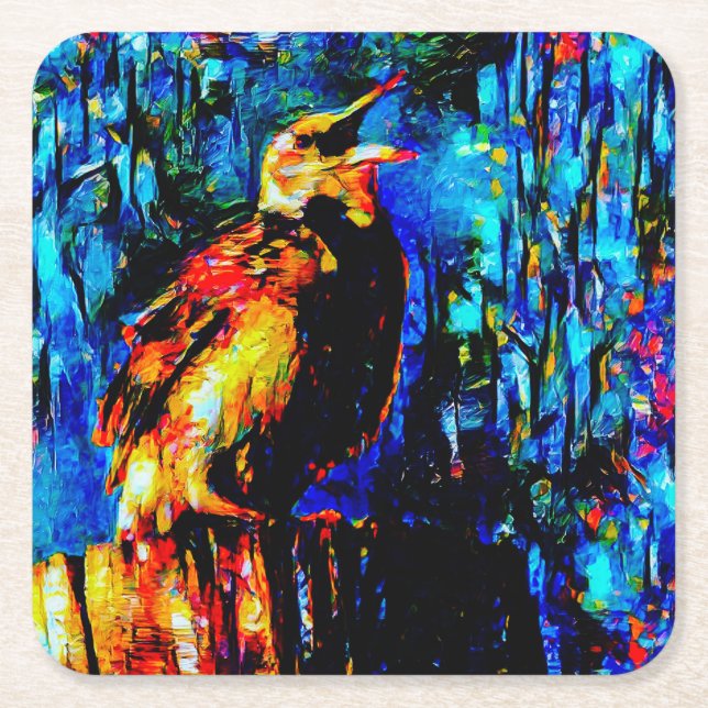Dessous De Verre Carré L'oiseau solitaire 2 (Devant)
