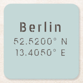 Dessous De Verre Carré Longitude de la Latitude de Berlin