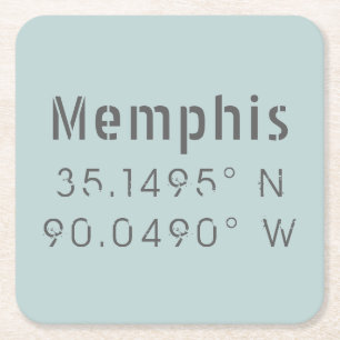 Dessous De Verre Carré Longitude de la latitude de Memphis