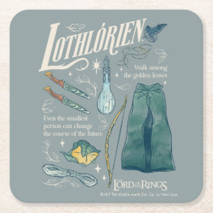 Dessous De Verre Carré LOTHLORIEN™ Collage graphique aquarelle