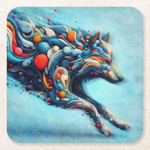 Dessous De Verre Carré Loup