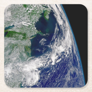 Dessous De Verre Carré L'Ouragan Frances Sur Une Terre Partielle.