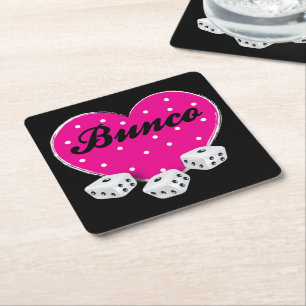 Dessous De Verre Carré Love Bunco Pink Valentine Heart Dice