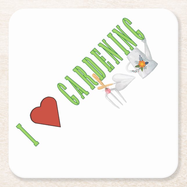 Dessous De Verre Carré Love Gardening (Devant)